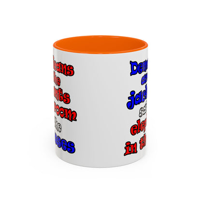 donkeys and elephants - Accent Mug (white)