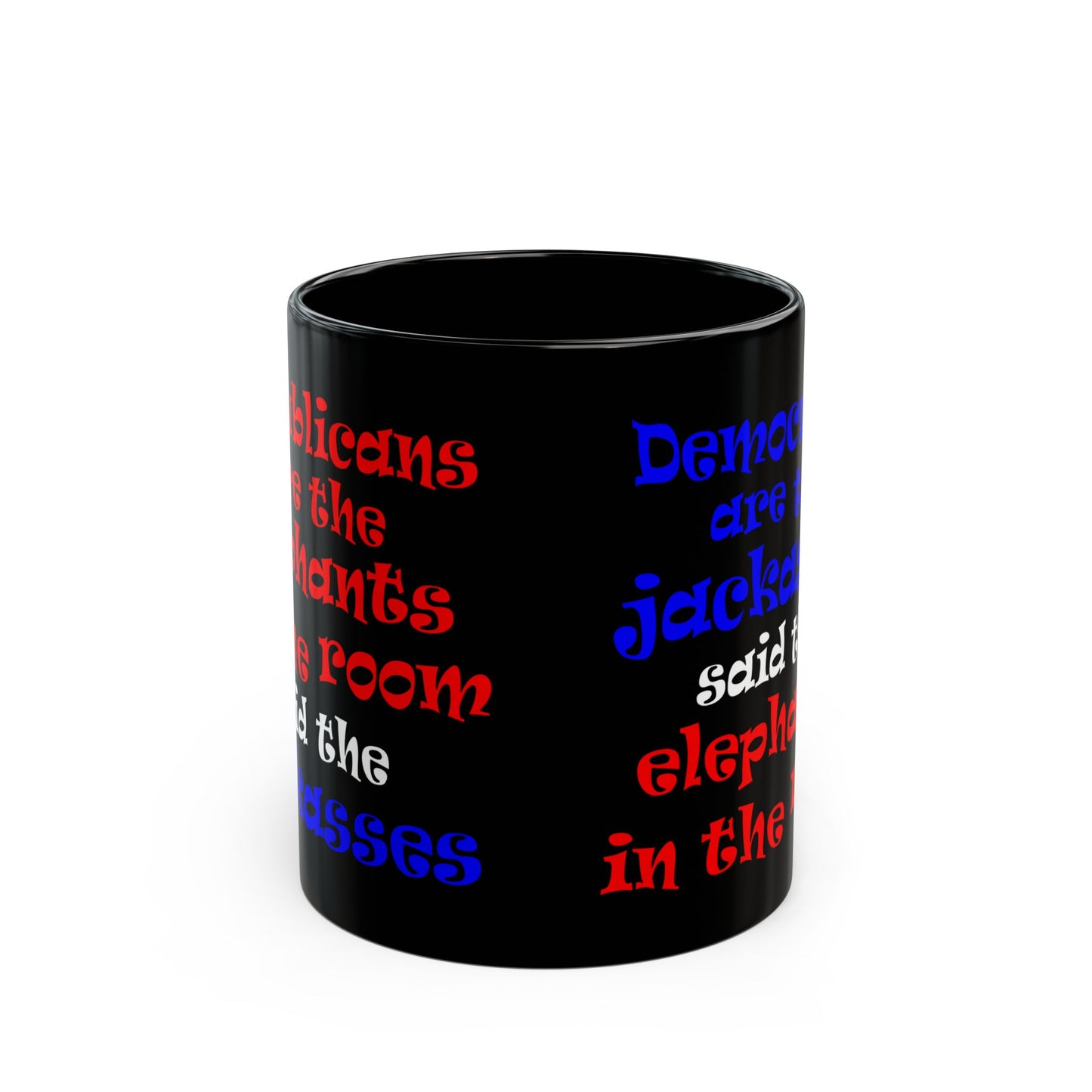 donkeys and elephants - Black Mug (black)