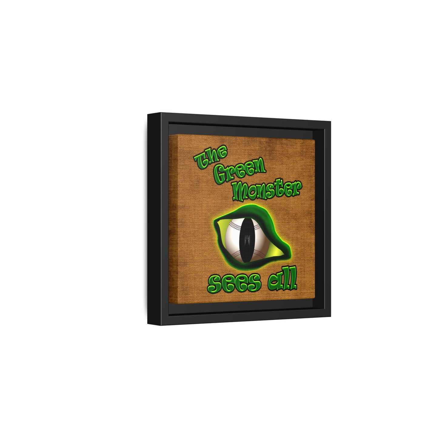 green monster - framed canvas art (brown papyrus)