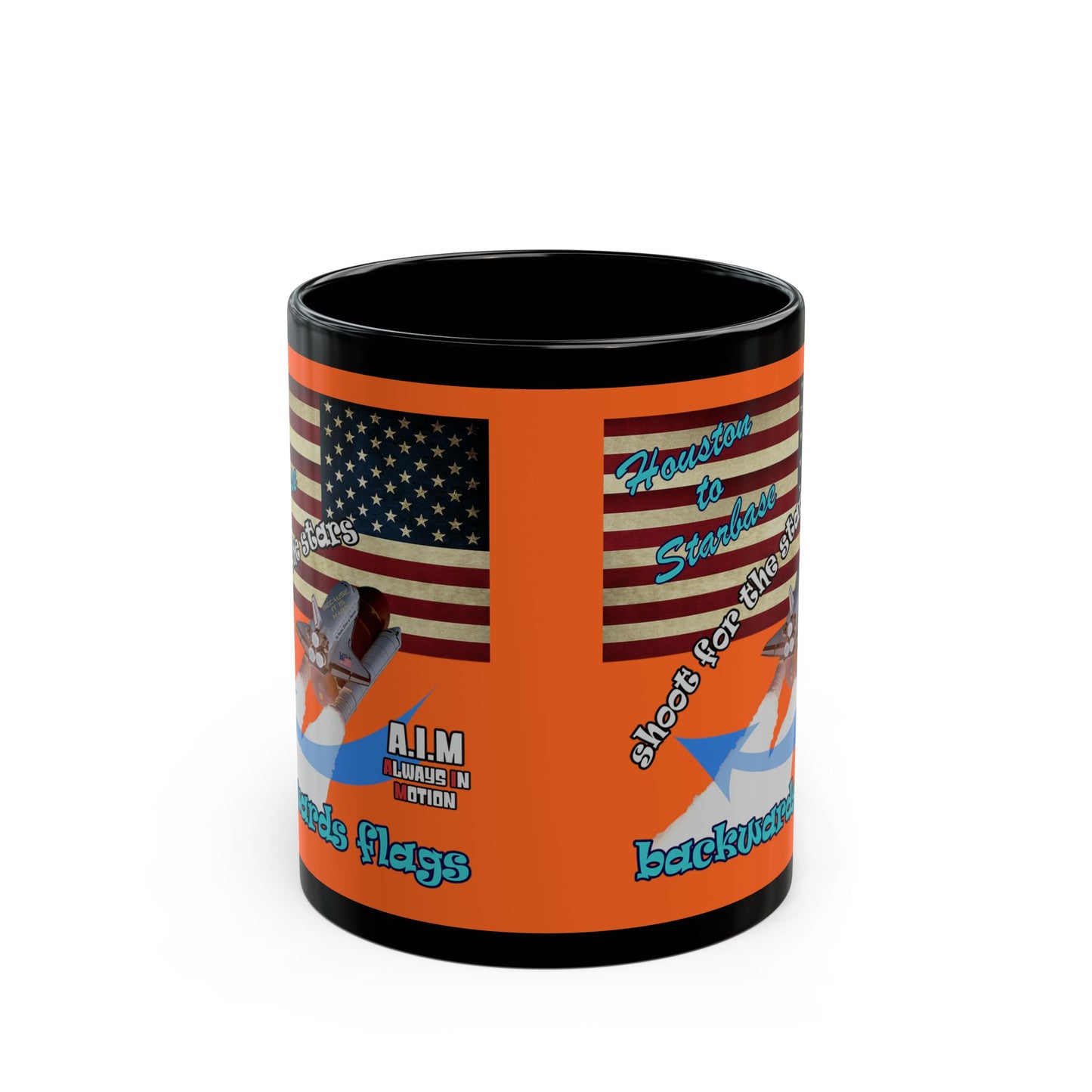 shoot for the stars - Black Mug (orange)