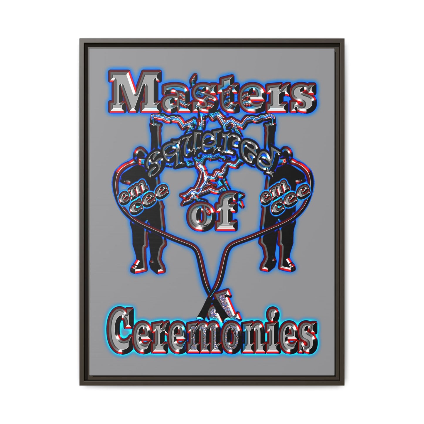 em cee squared - framed canvas art (grey)