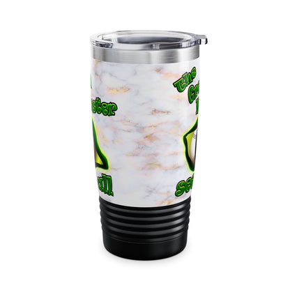 green monster - Ringneck Tumbler, 20oz (white marble)