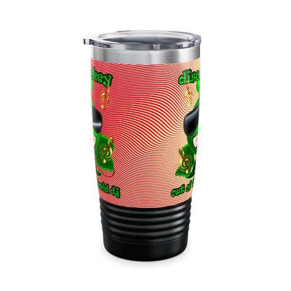 disc jockey - Ringneck Tumbler, 20oz (yellow-orange wave)