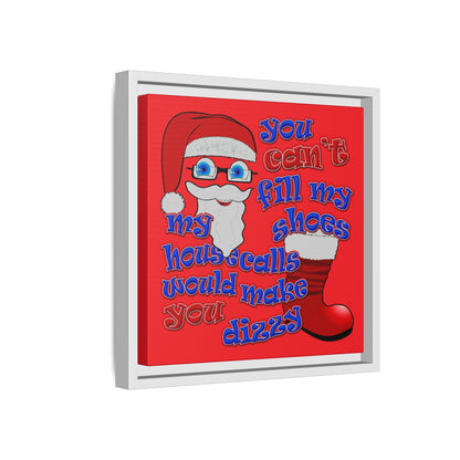 santa's shoes - framed canvas art (red)