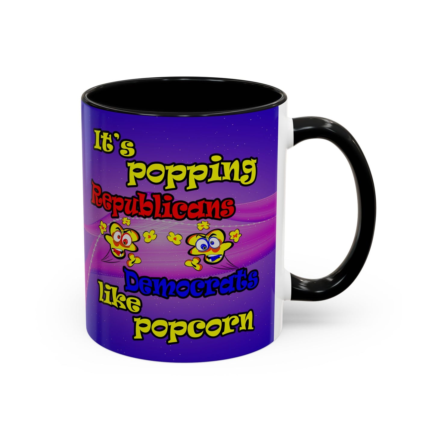 popping like popcorn - Accent Mug (purple-pink wave)