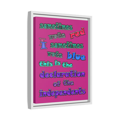 declaration of the independents - framed canvas art (pink)