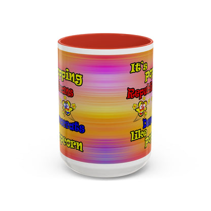 popping like popcorn - Accent Mug (color blur)