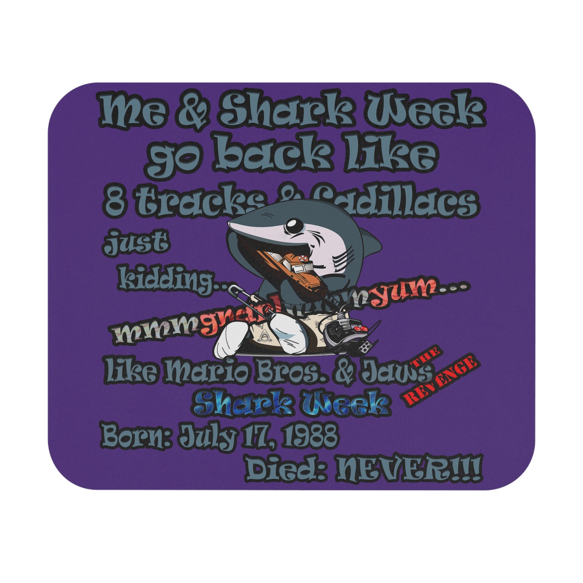 shark week - Mouse Pad (Rectangle) - (purple)