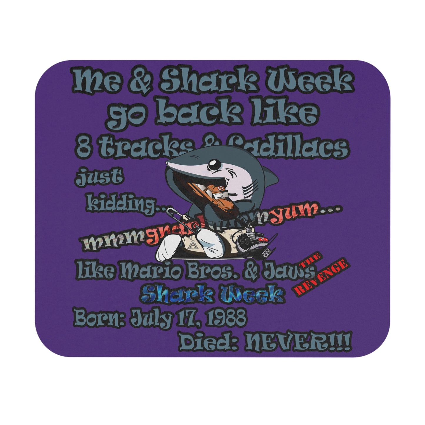 shark week - Mouse Pad (Rectangle) - (purple)