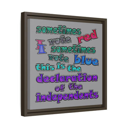 declaration of the independents - framed canvas art (grey)