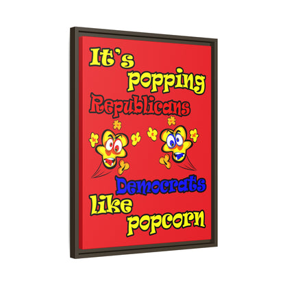 popping like popcorn - framed canvas art (red)