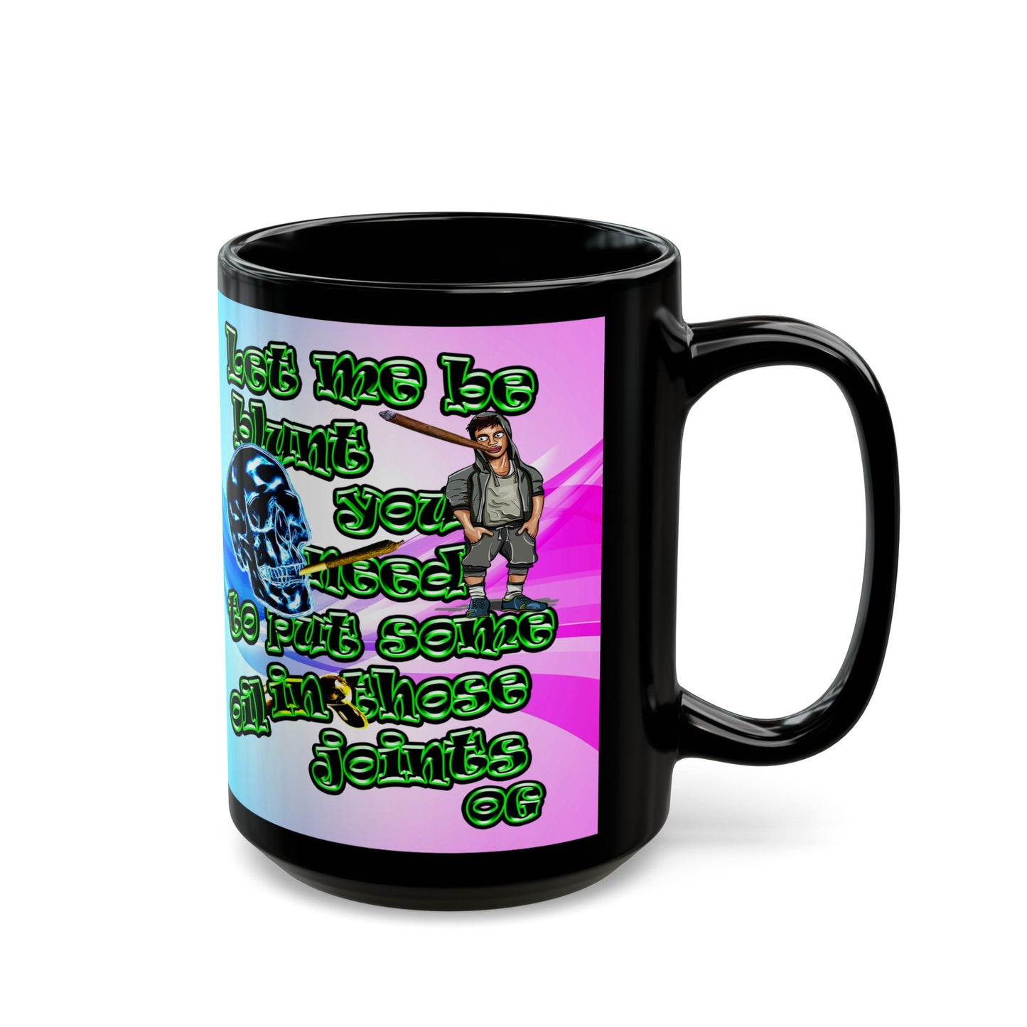 og - Black Mug (light blue-pink wave)