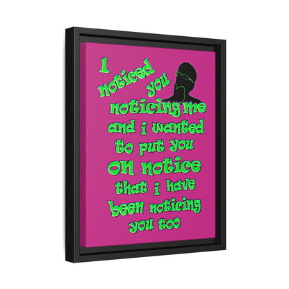 noticed you noticing - framed canvas art (pink)