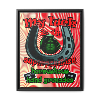 my luck - framed canvas art (yellow-orange wave)