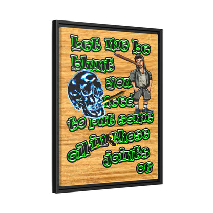 og - framed canvas art (butterscotch wood finish)