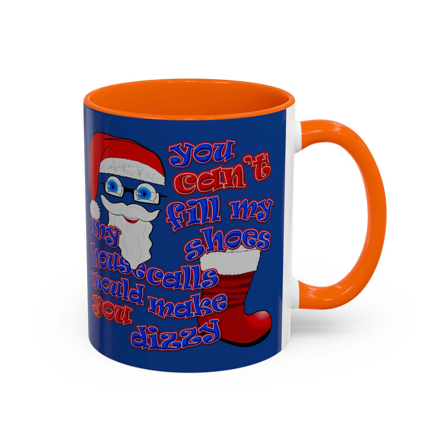 santa's shoes - Accent Mug (dark blue)