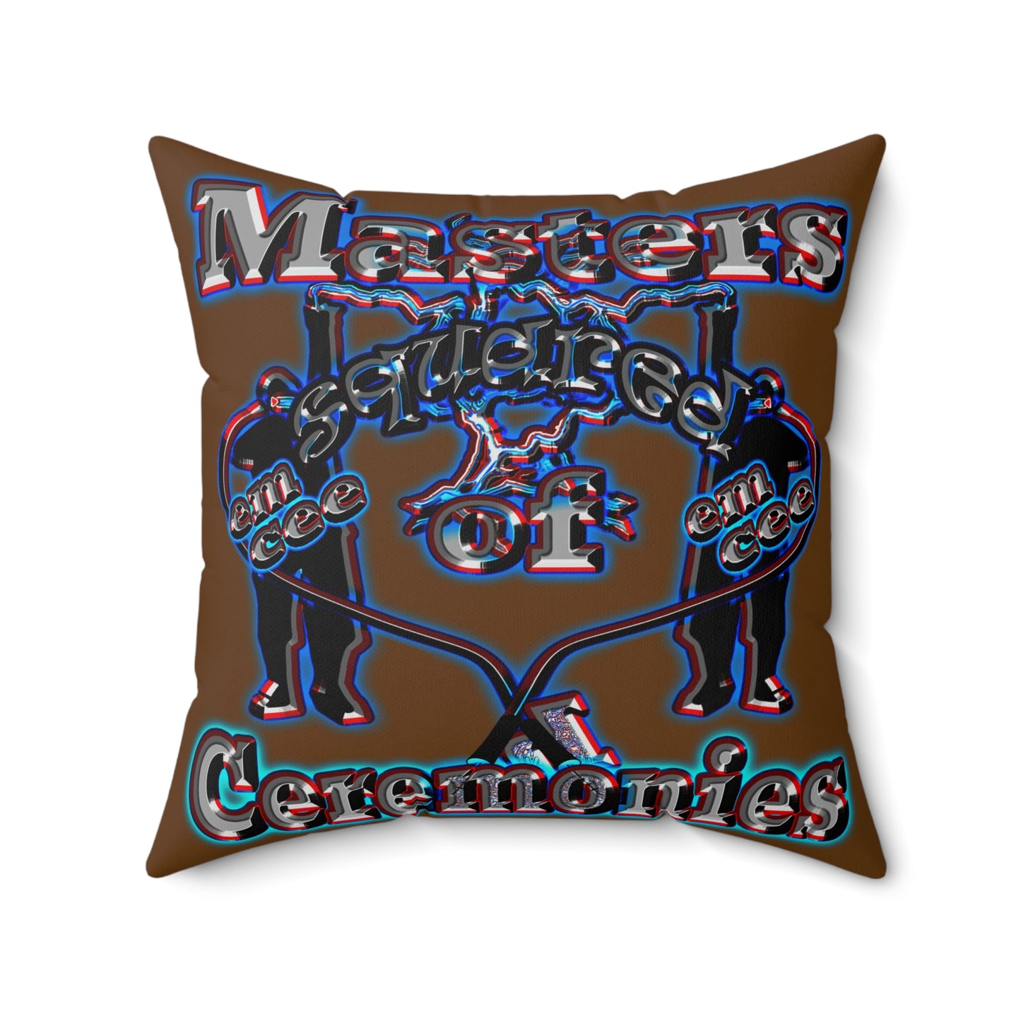 em cee squared - Spun Polyester Square Pillow - (brown)