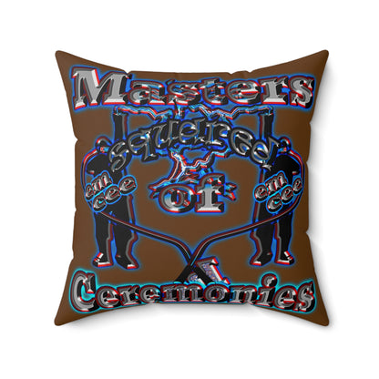 em cee squared - Spun Polyester Square Pillow - (brown)