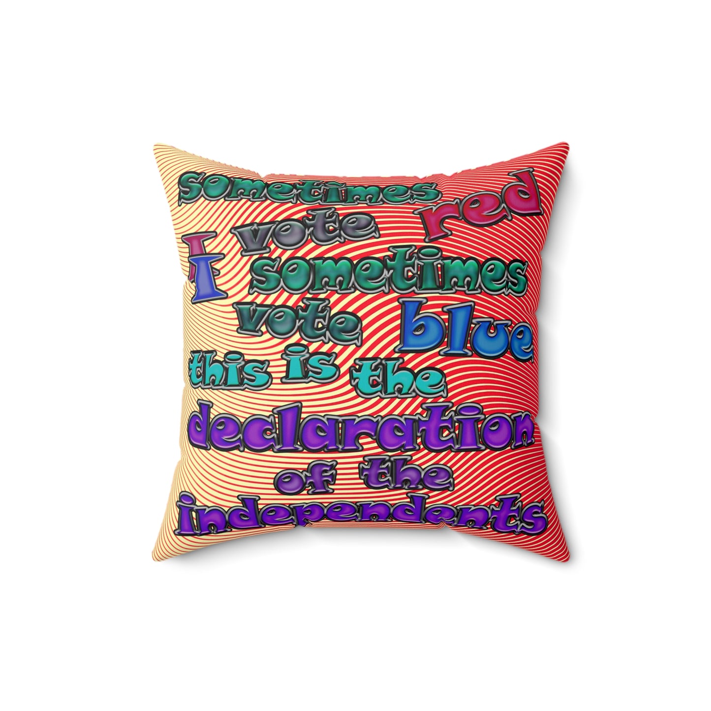 declaration of the independents - Spun Polyester Square Pillow - (yellow-orange wave)