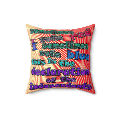 declaration of the independents - Spun Polyester Square Pillow - (yellow-orange wave)