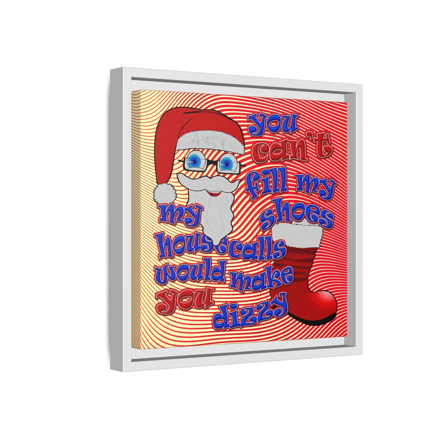 santa's shoes - framed canvas art (yellow-orange wave)