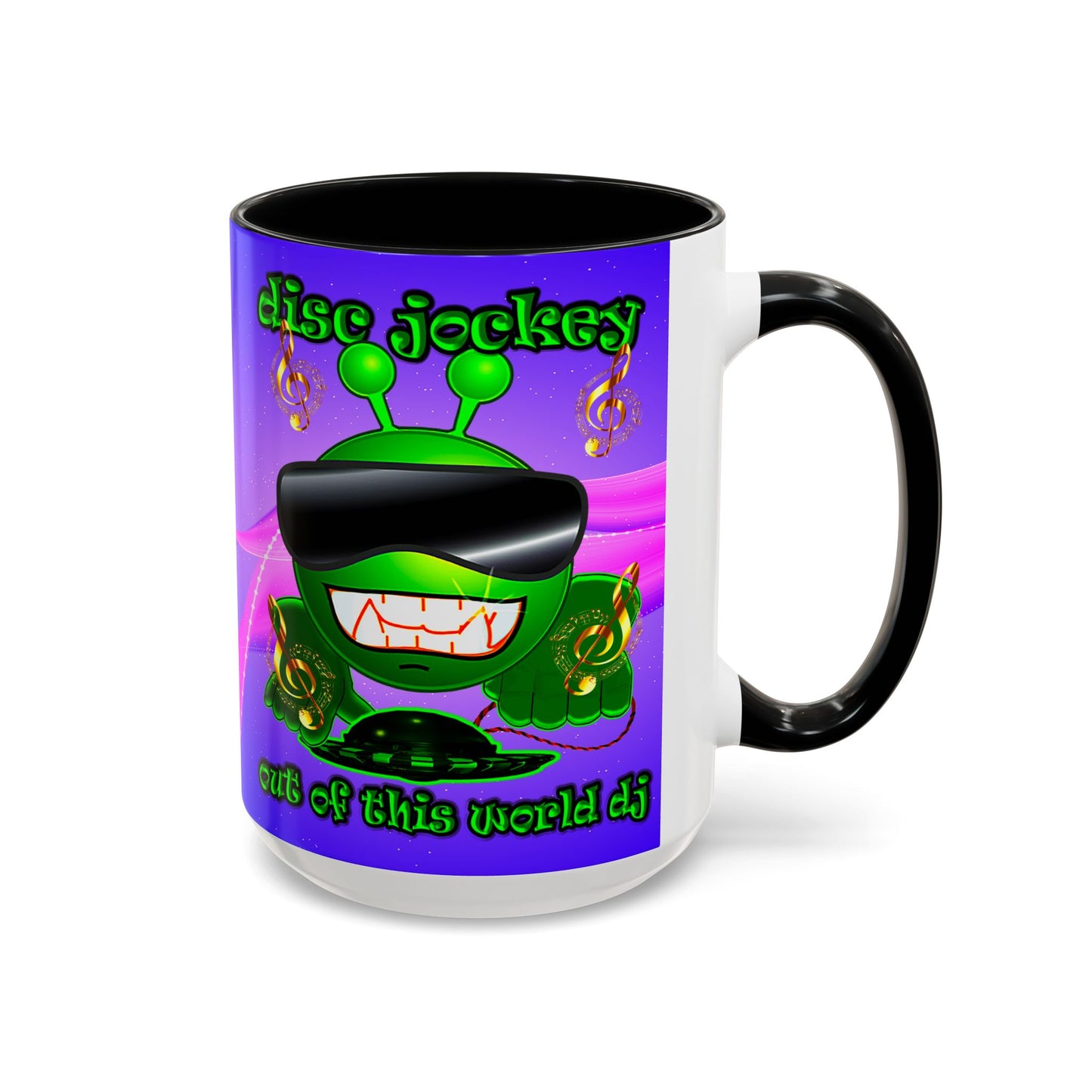 disc jockey - Accent Mug (purple-pink wave)