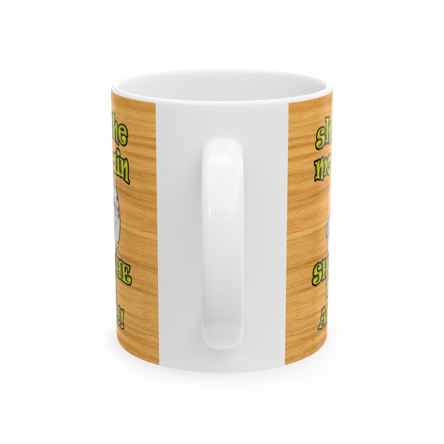 shoot the moon again - White Mug (butterscotch wood finish)