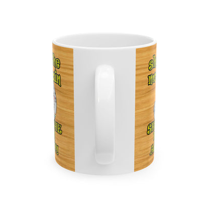 shoot the moon again - White Mug (butterscotch wood finish)