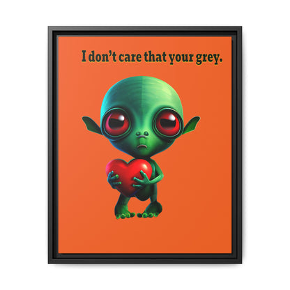 I don't care that your grey - framed canvas art (orange)