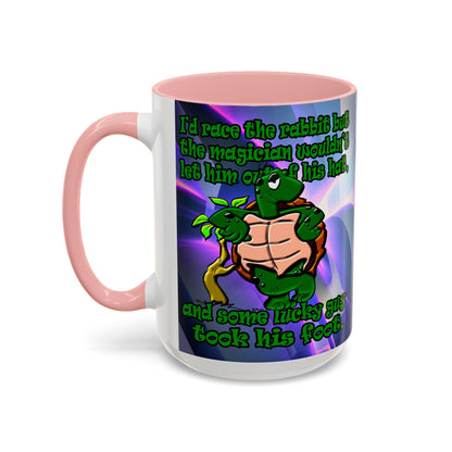 turtle race - Accent Mug (grey-pink wave)