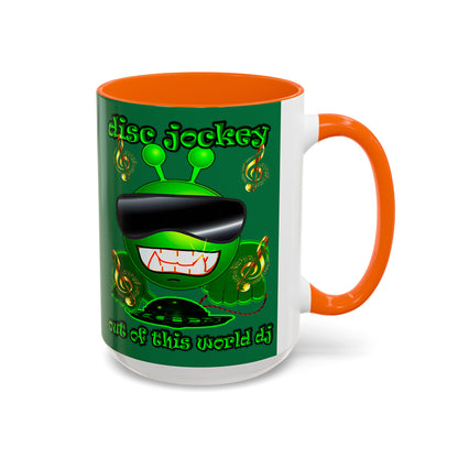 disc jockey - Accent Mug (dark green)