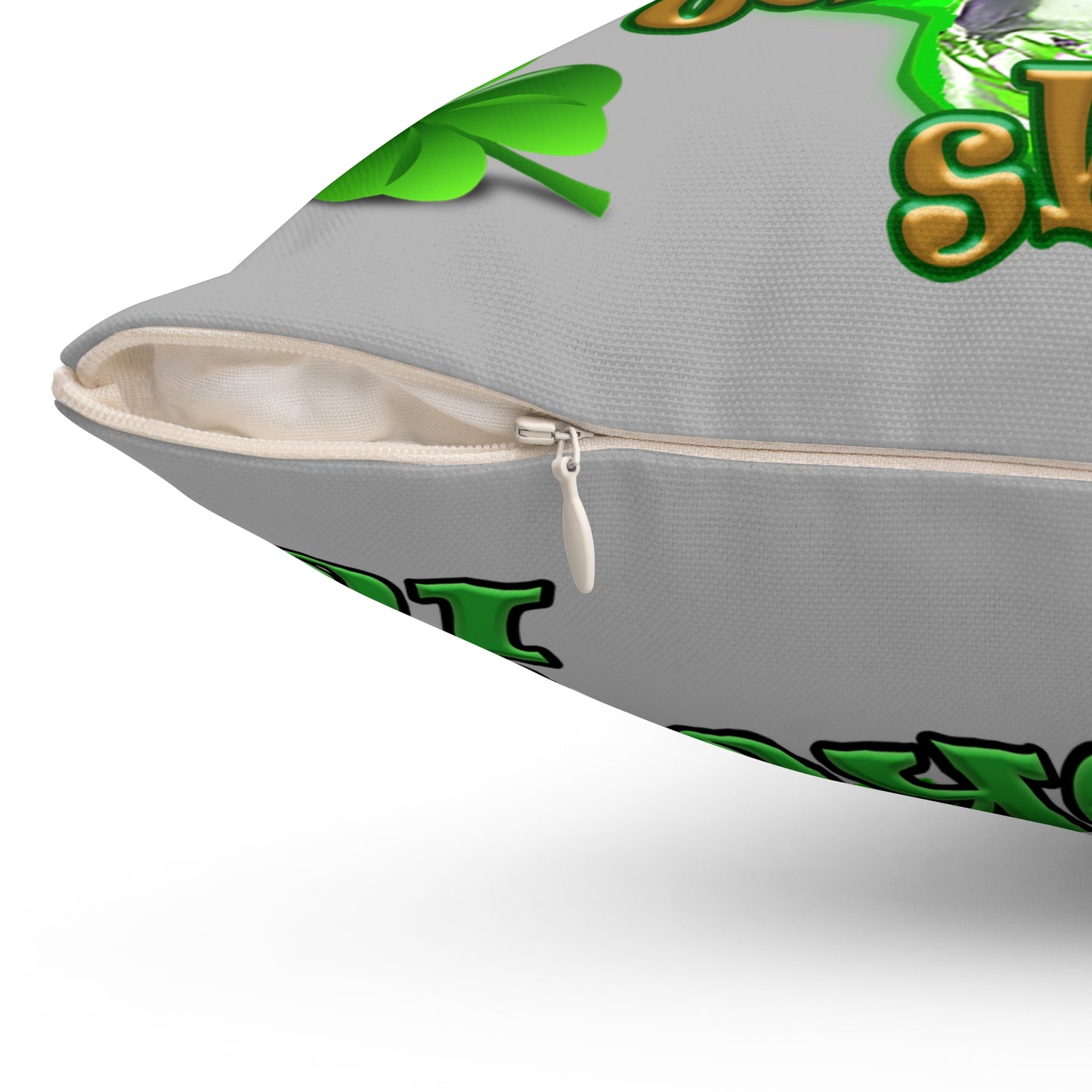 celtics logo - Spun Polyester Square Pillow - (light grey)