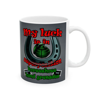 my luck - White Mug (grey-light grey)