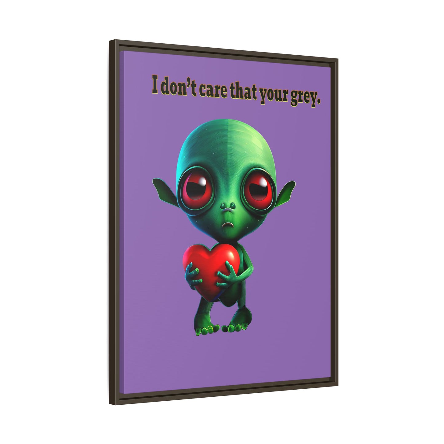 I don't care that your grey - framed canvas art (light purple)