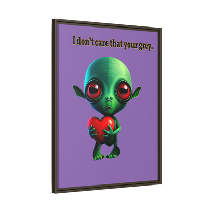 I don't care that your grey - framed canvas art (light purple)