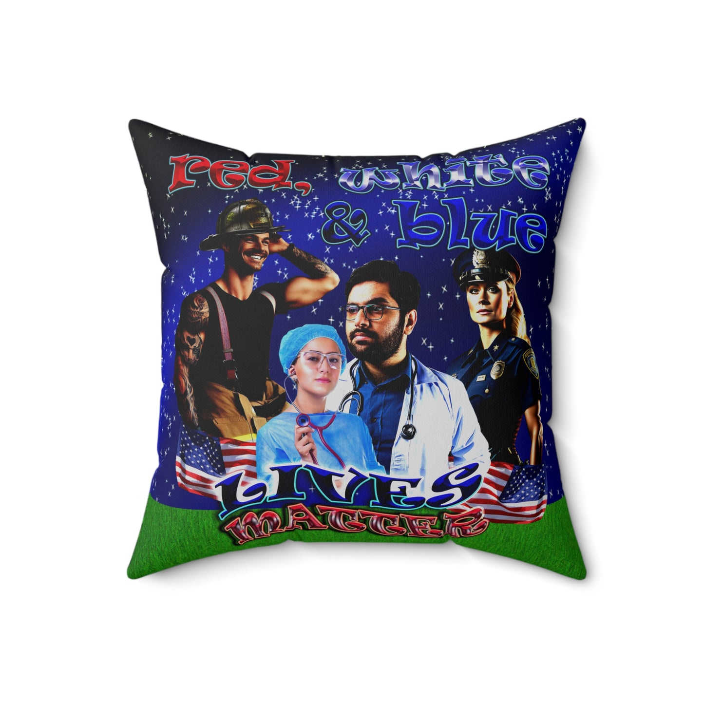 rw&b lives matter - Spun Polyester Square Pillow - ('snoops' background)