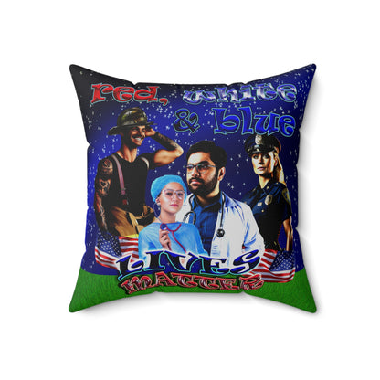 rw&b lives matter - Spun Polyester Square Pillow - ('snoops' background)