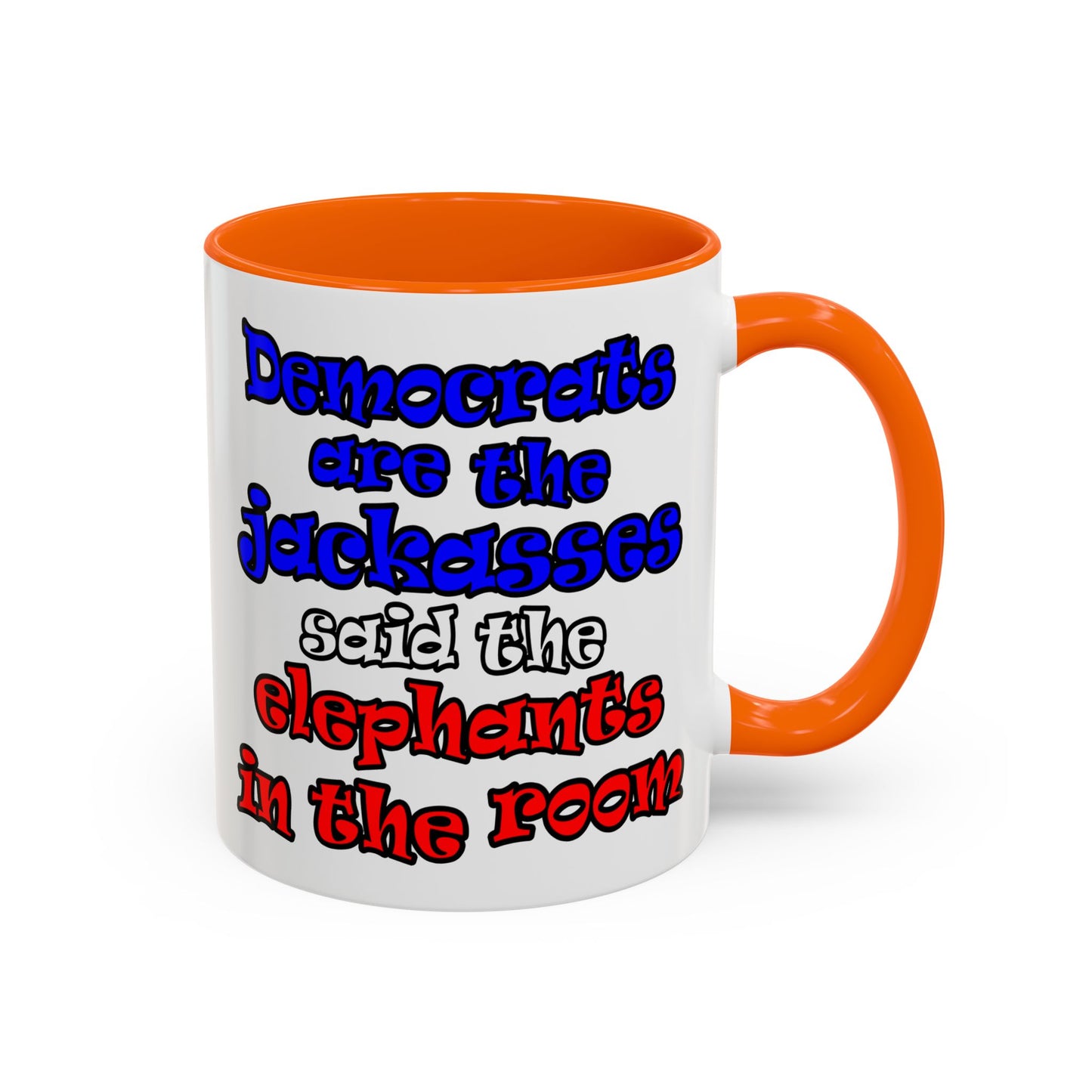 donkeys and elephants - Accent Mug (white)