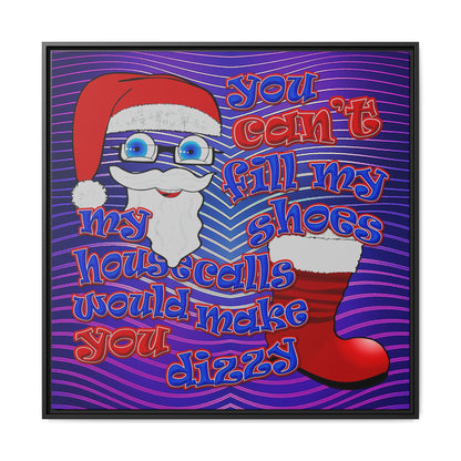 santa's shoes - framed canvas art (purple wave)