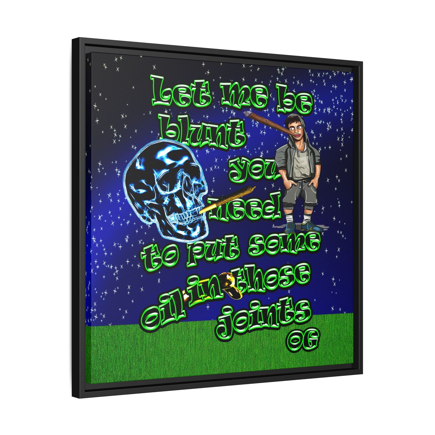 og - framed canvas art ('snoops' background)