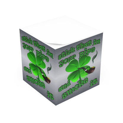 stick that in your pipe and smoke it - note cube (brushed nickel)