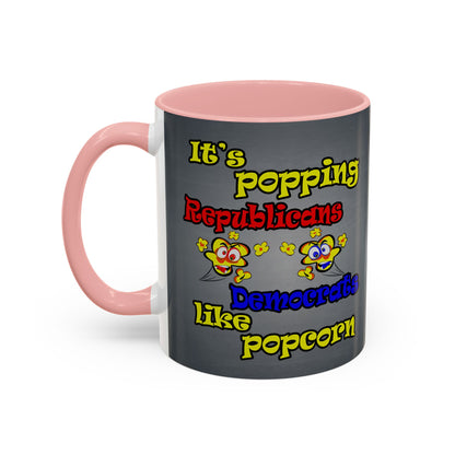 popping like popcorn - Accent Mug (grey-light grey)
