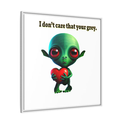 I don't care that your grey - framed canvas art (white)