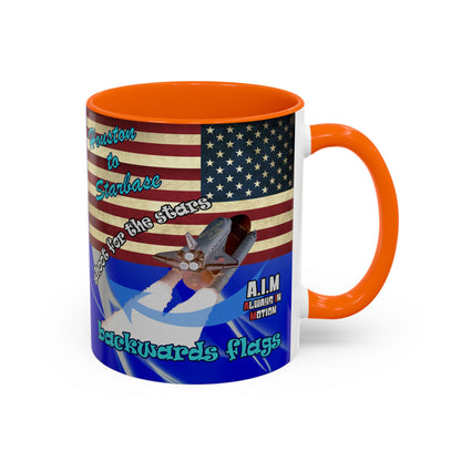 shoot for the stars - Accent Mug (blue-white wave)