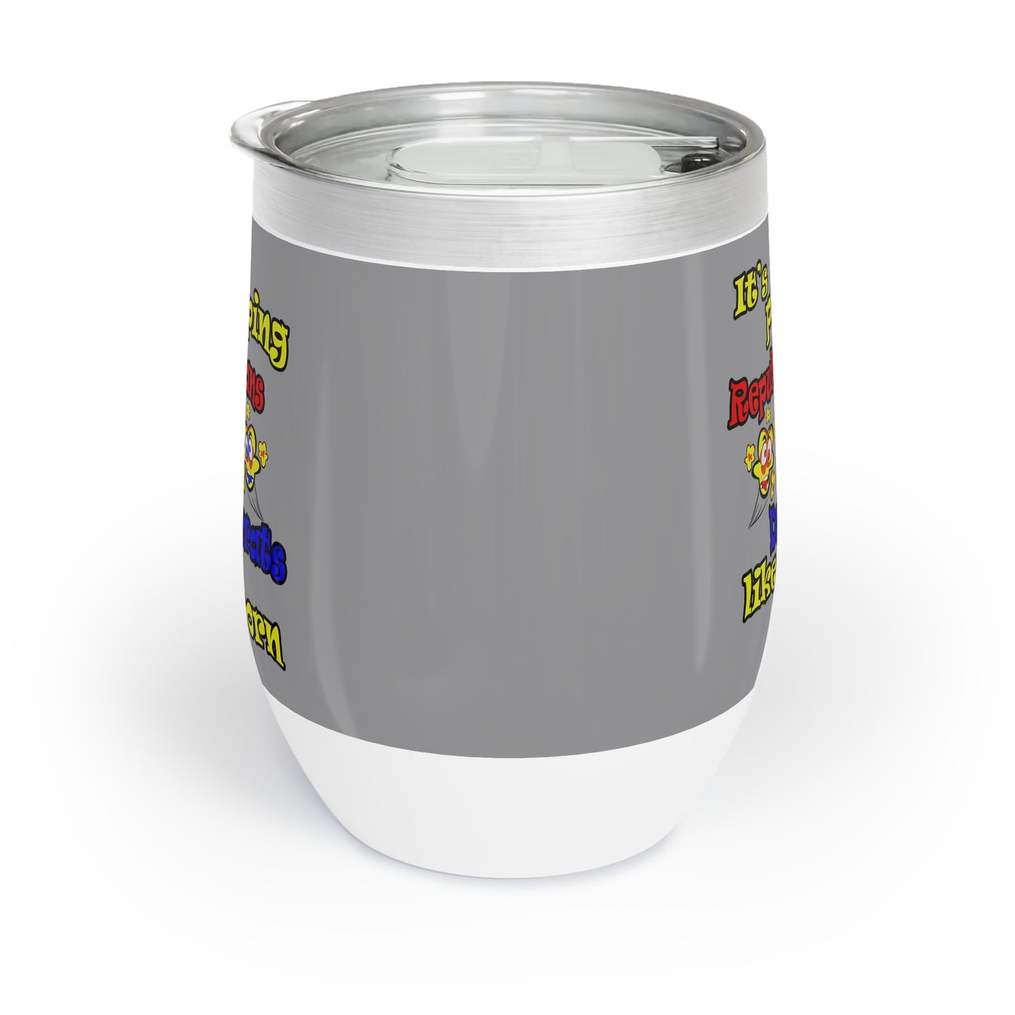 popping like popcorn - Chill Wine Tumbler (grey)