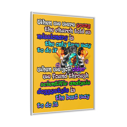 doggystyle - framed canvas art (yellow)
