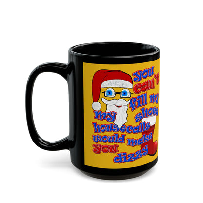 santa's shoes - Black Mug (yellow)