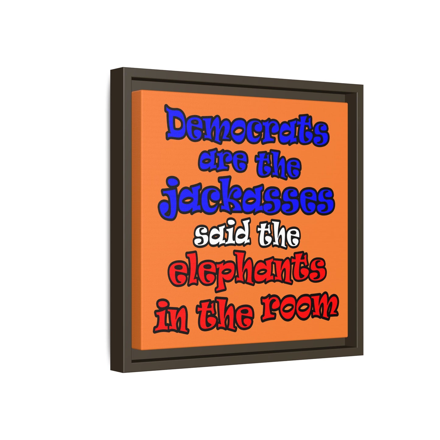 donkeys and elephants - framed canvas art (crusta)