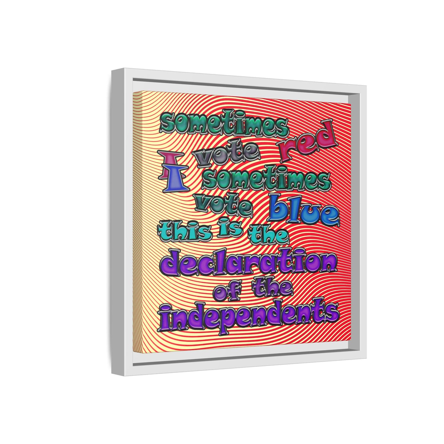 declaration of the independents - framed canvas art (yellow-orange wave)