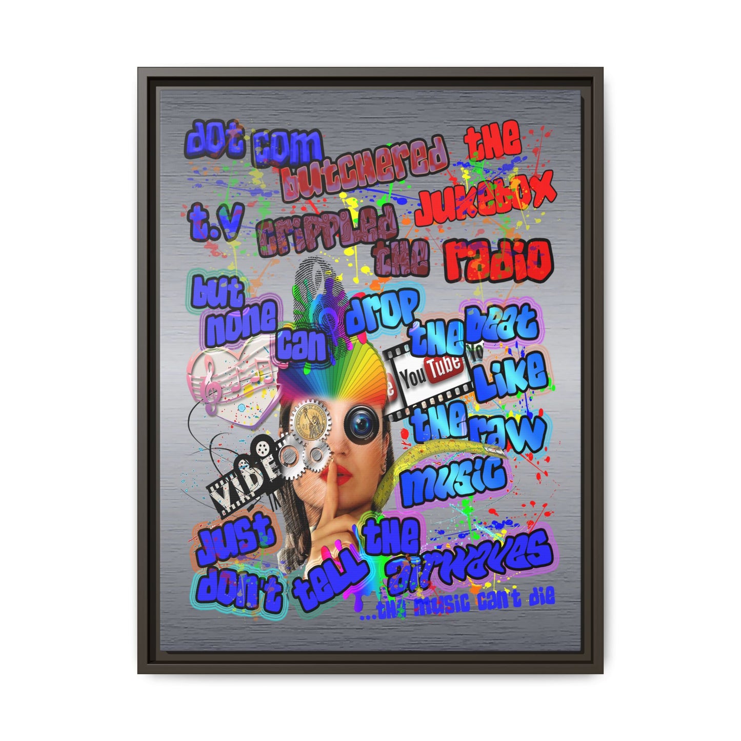 drop the beat - framed canvas art (brushed nickel)